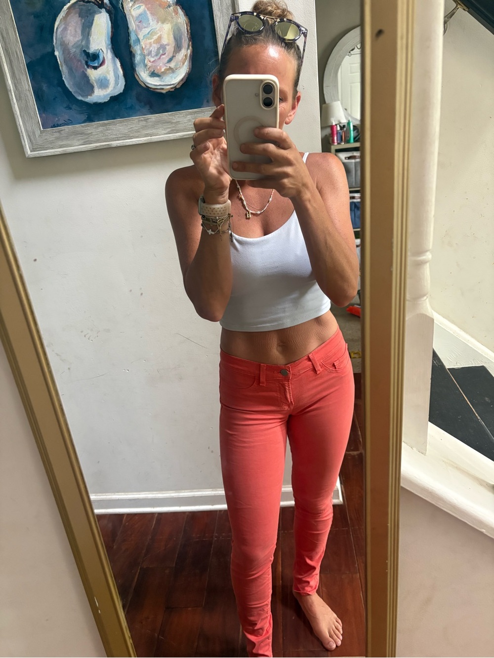 J Brand Coral-Pink Skinny Jeans